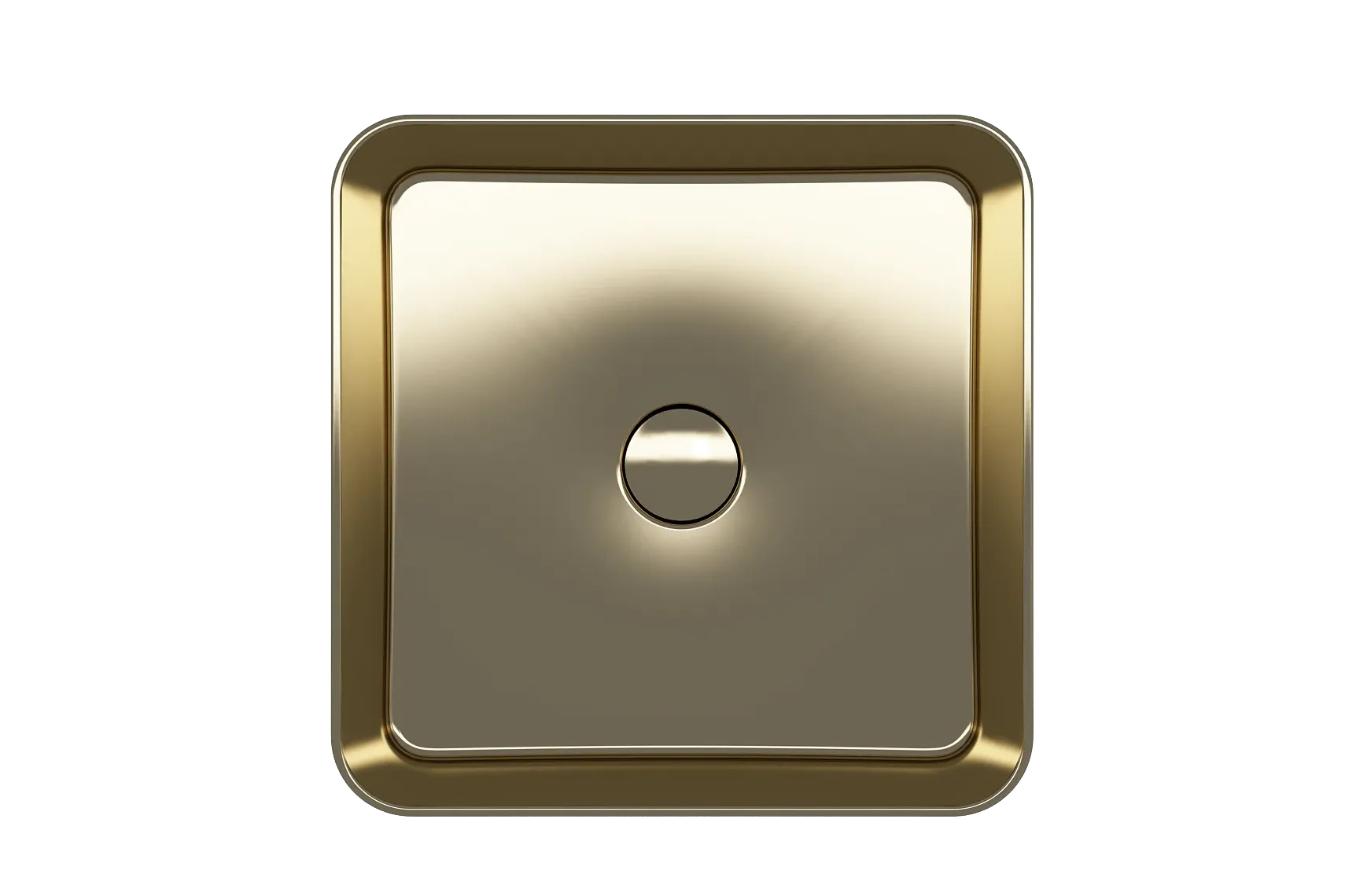 BOCCHI Sottile 15" Square Vessel Fireclay Bathroom Sink, Matte Gold, 1477-403-0125