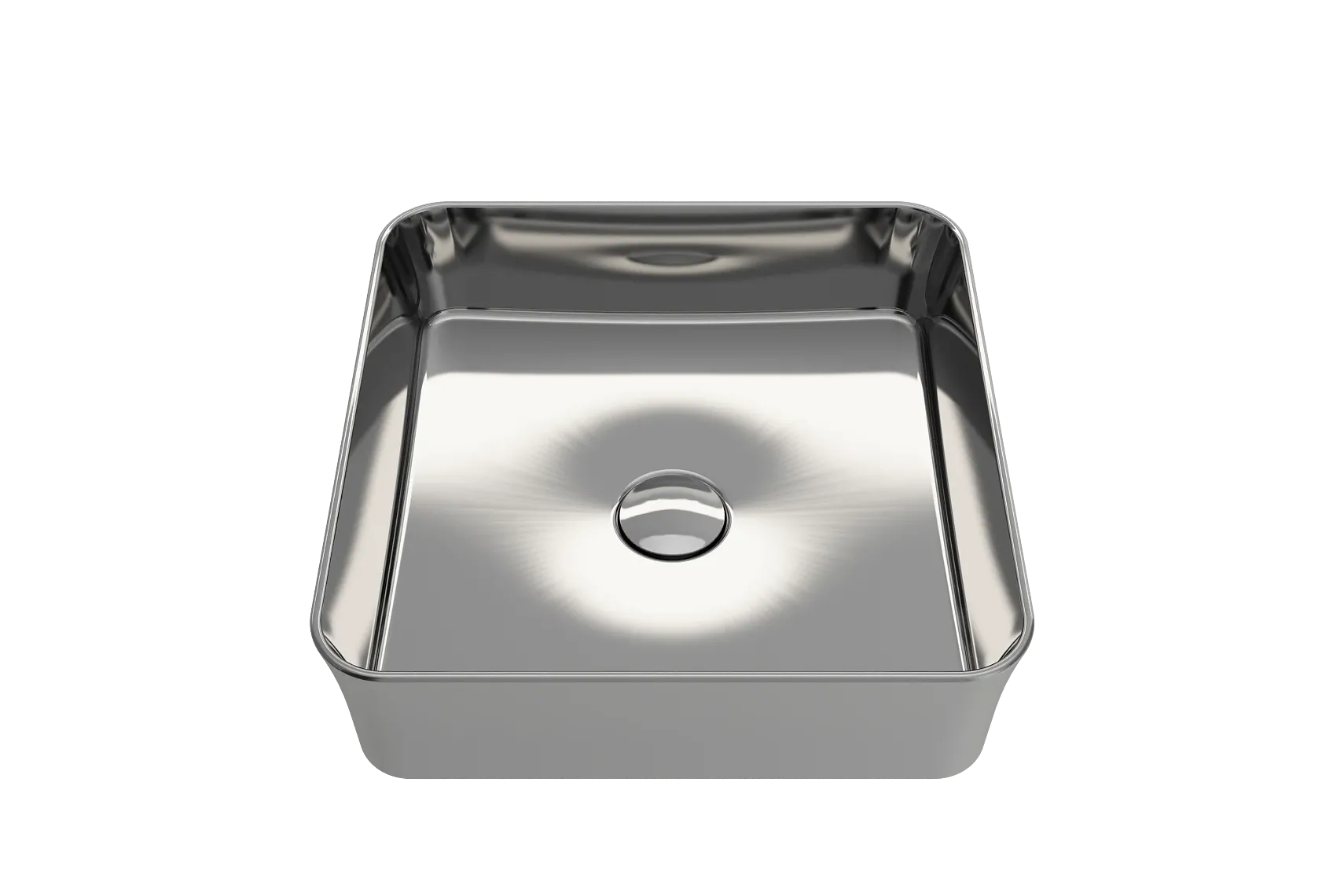 BOCCHI Sottile 15" Square Vessel Fireclay Bathroom Sink, Platinum, 1477-401-0125
