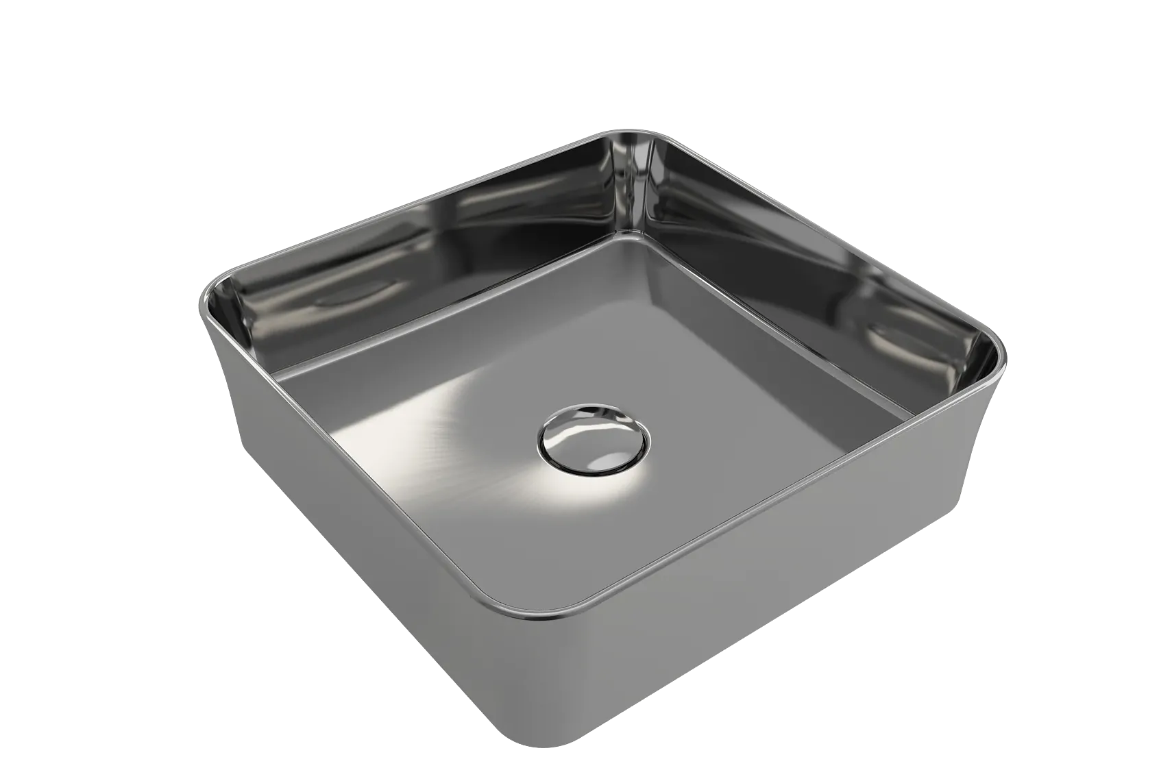 BOCCHI Sottile 15" Square Vessel Fireclay Bathroom Sink, Platinum, 1477-401-0125