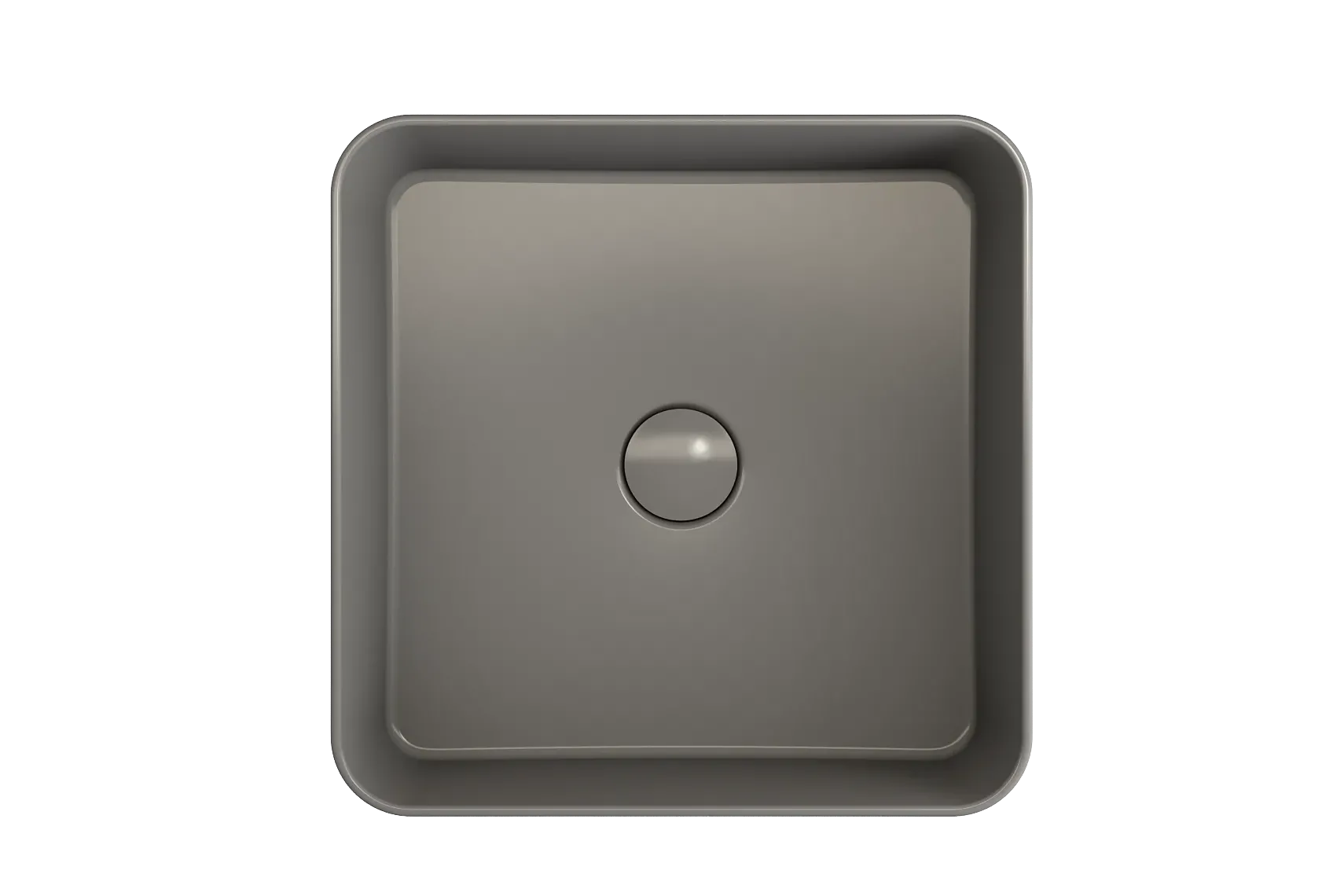 BOCCHI Sottile 15" Square Vessel Fireclay Bathroom Sink, Matte Gray, 1477-006-0125