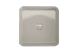 BOCCHI Sottile 15" Square Vessel Fireclay Bathroom Sink, Biscuit, 1477-014-0125