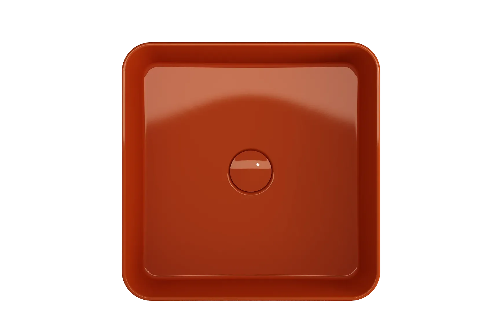 BOCCHI Sottile 15" Square Vessel Fireclay Bathroom Sink, Orange, 1477-012-0125