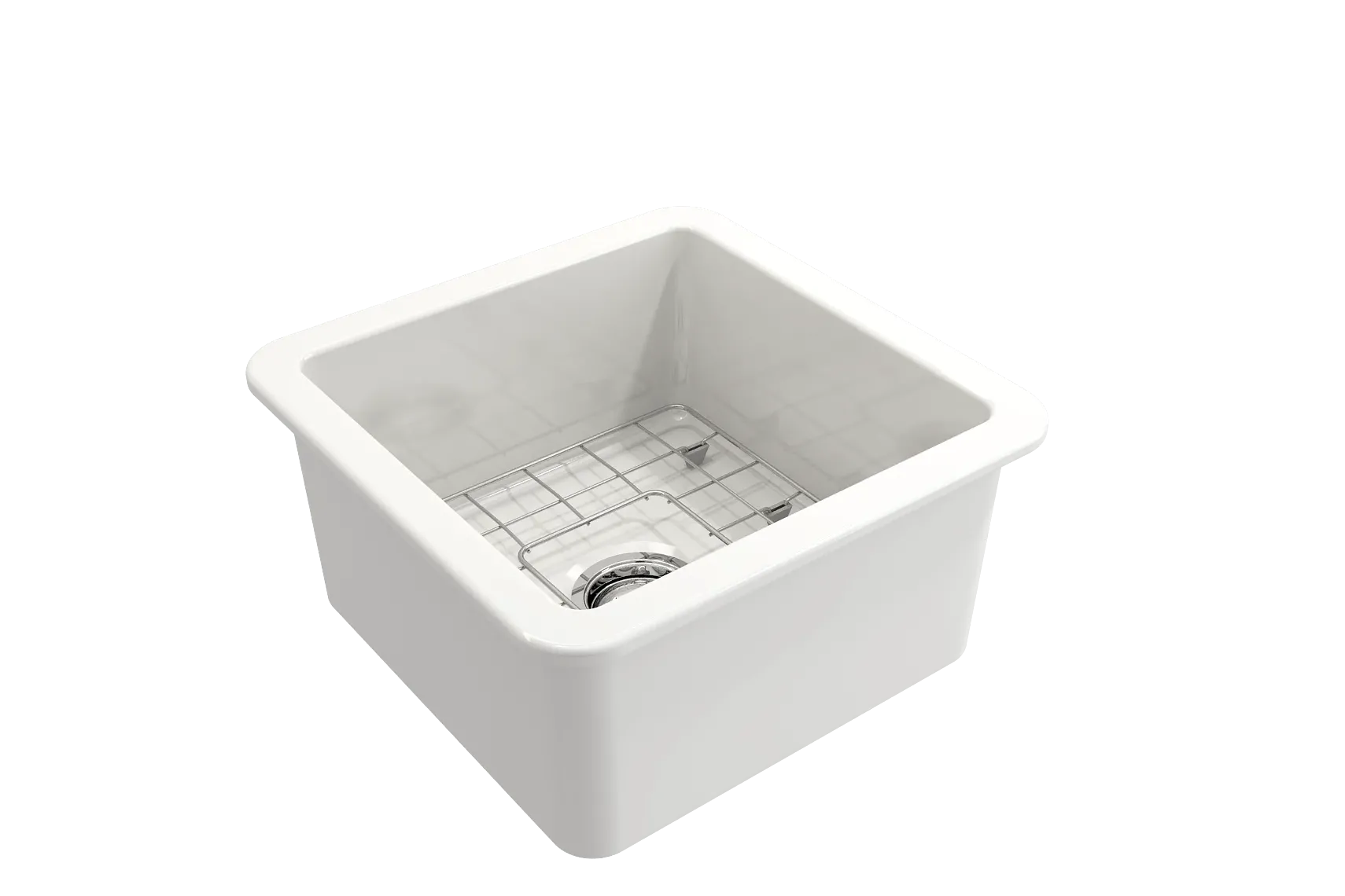 BOCCHI Sotto 18" Fireclay Bar/Prep Sink Kit with Accessories, White, 1359-001-KIT1