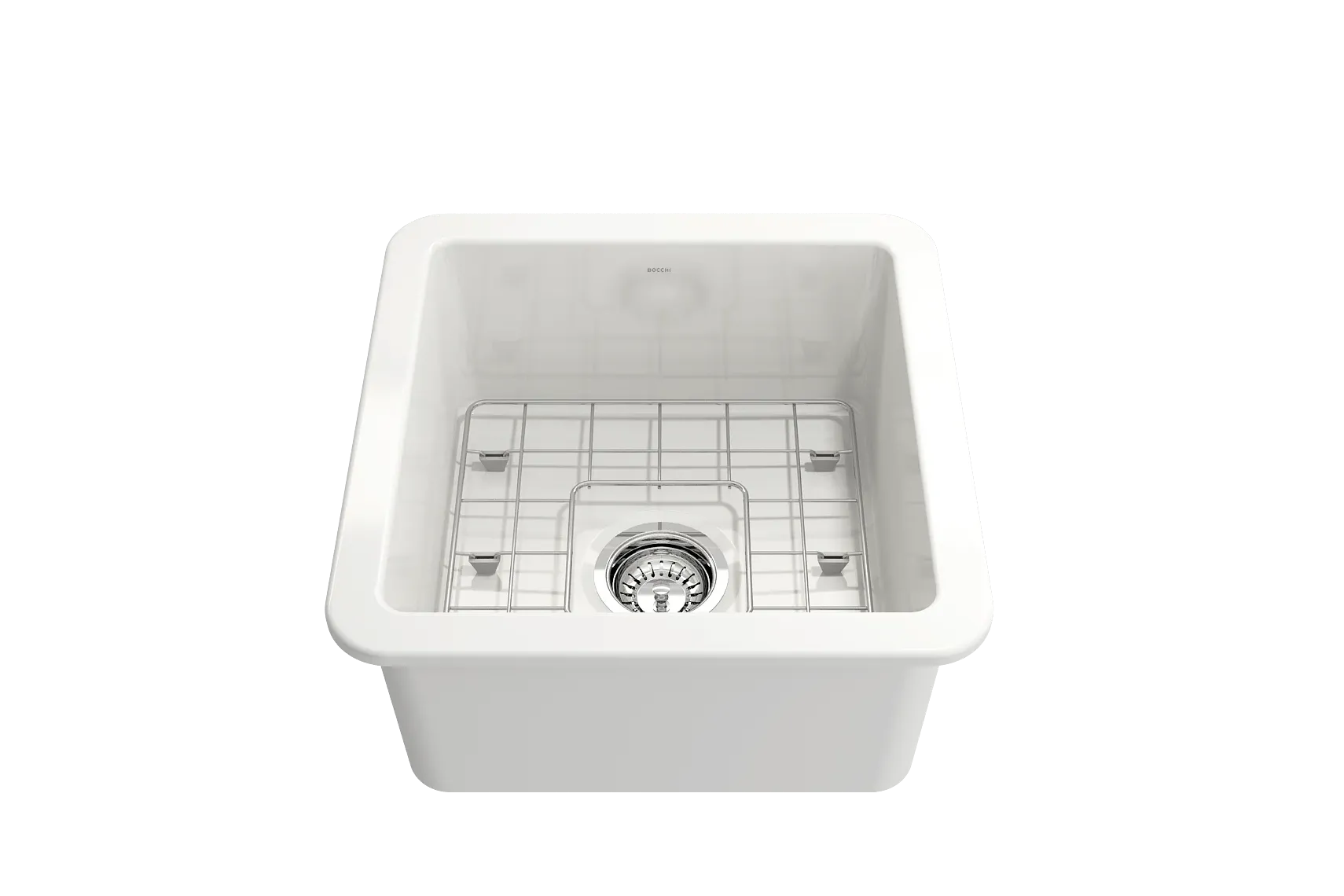 BOCCHI Sotto 18" Fireclay Bar/Prep Sink Kit with Accessories, White, 1359-001-KIT1