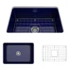 BOCCHI Sotto 27" Fireclay Dual Mount Single Bowl Kitchen Sink, Sapphire Blue, 1360-010-0120