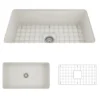 BOCCHI Sotto 32" Fireclay Undermount Single Bowl Kitchen Sink, Biscuit, 1362-014-0120