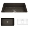 BOCCHI Sotto 32" Fireclay Undermount Single Bowl Kitchen Sink, Matte Brown, 1362-025-0120