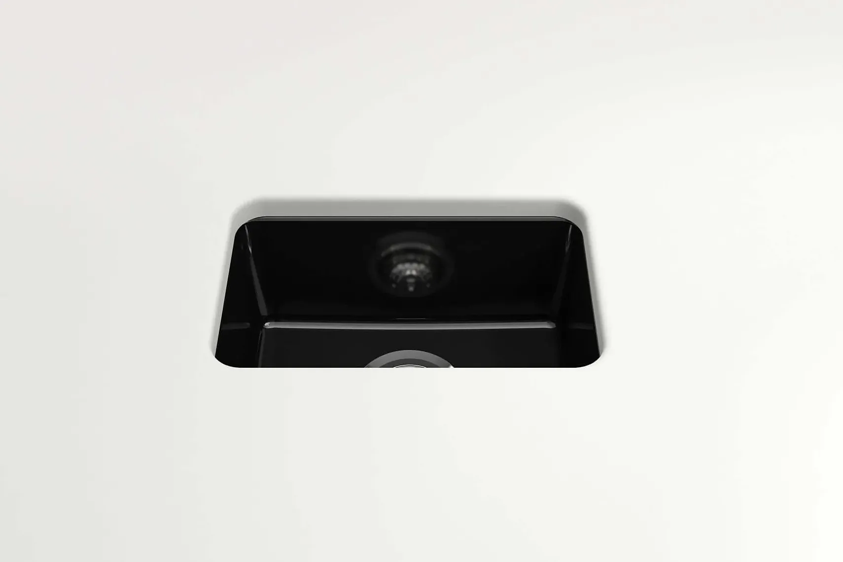 BOCCHI Sotto 12" Fireclay Undermount Single Bowl Bar Sink with Strainer, Black, 1358-005-0120