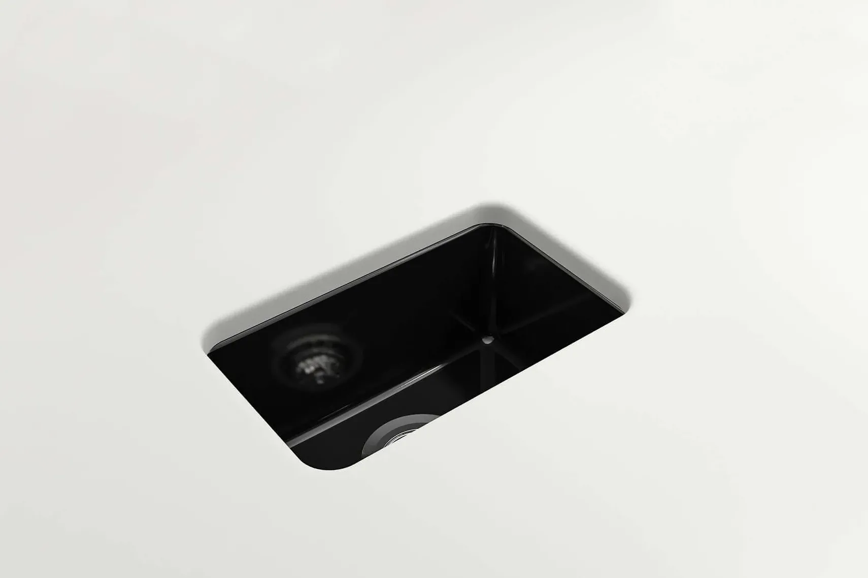 BOCCHI Sotto 12" Fireclay Undermount Single Bowl Bar Sink with Strainer, Black, 1358-005-0120