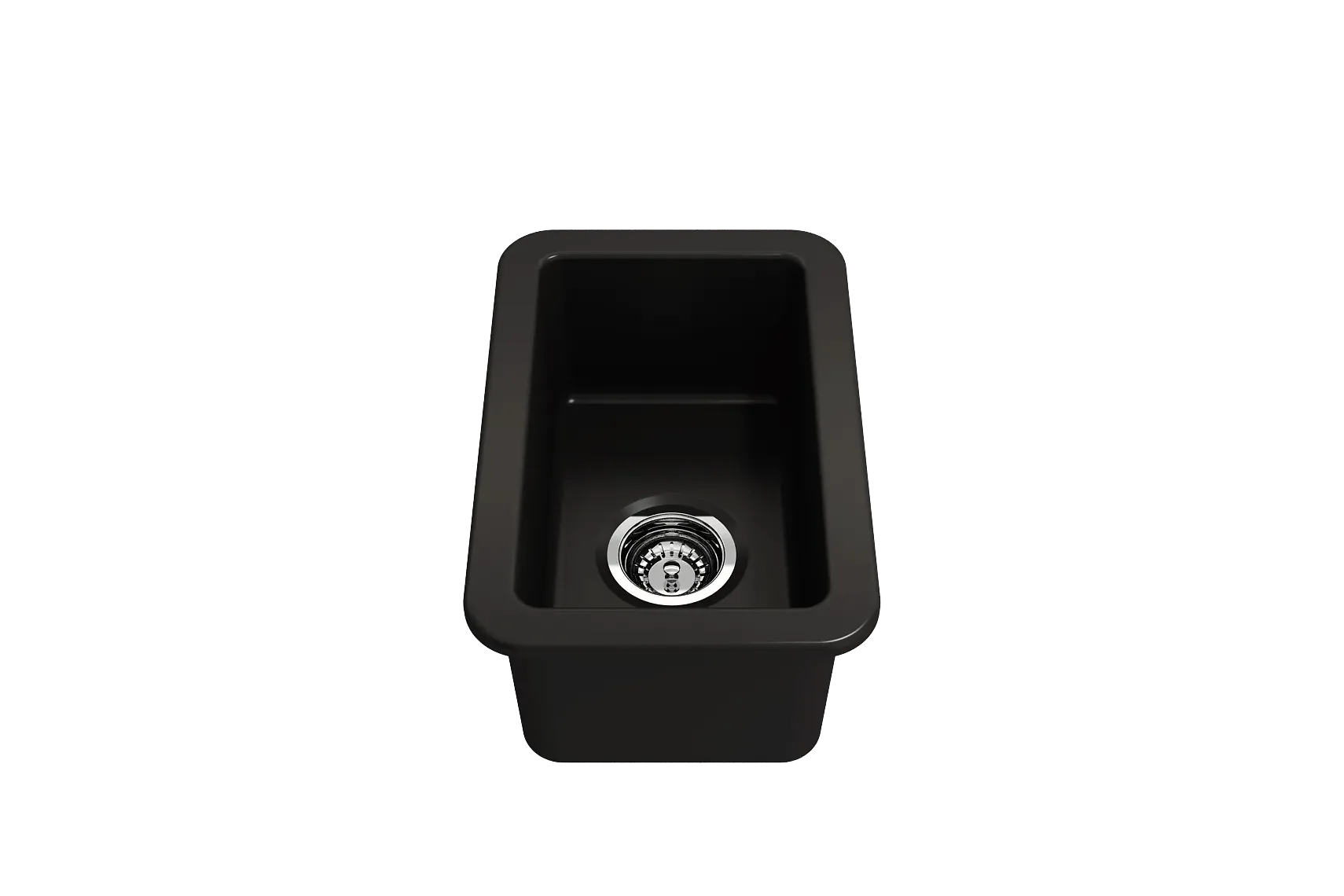 BOCCHI Sotto 12" Fireclay Undermount Single Bowl Bar Sink with Strainer, Matte Black, 1358-004-0120