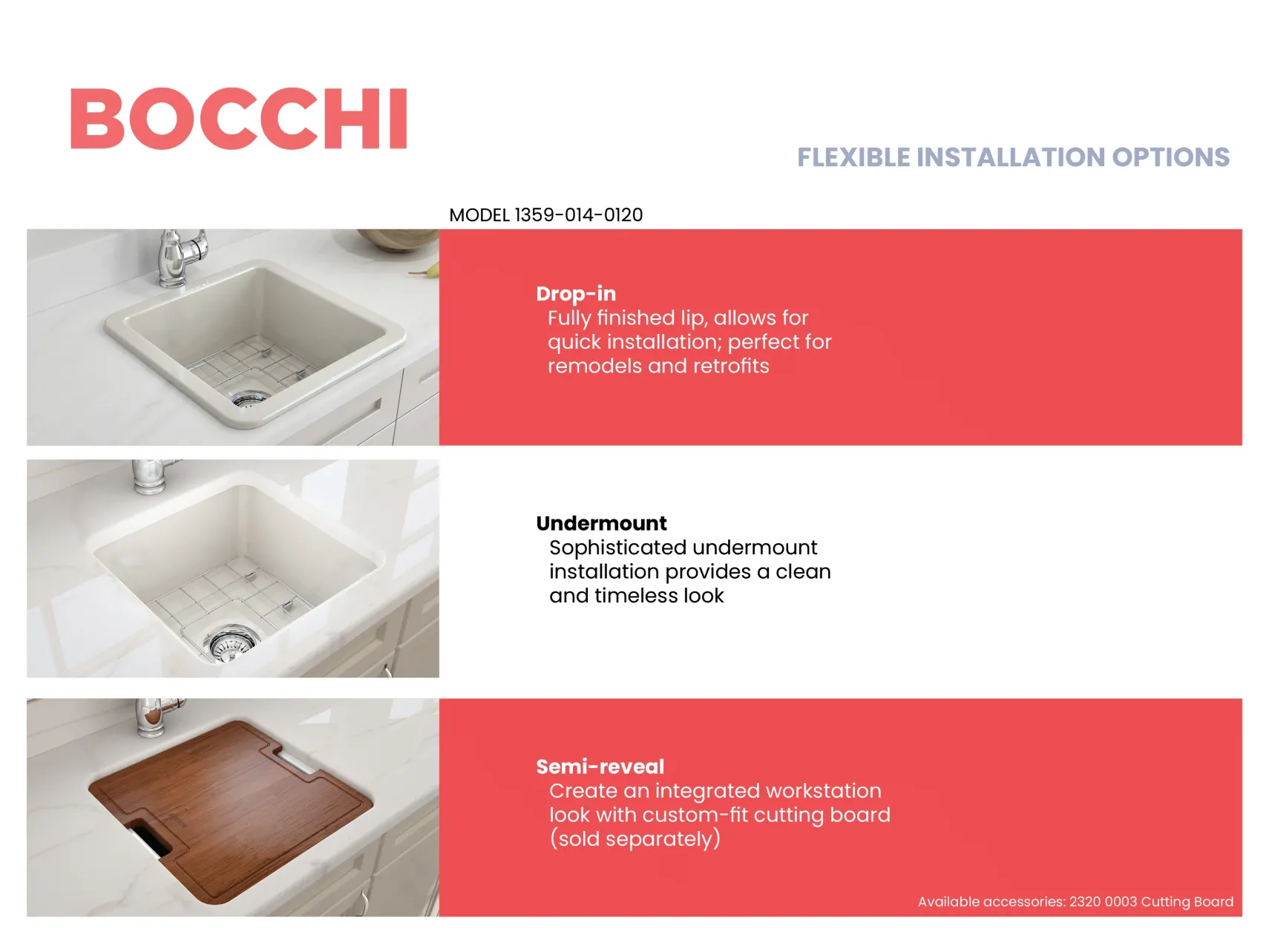 BOCCHI Sotto 18" Fireclay Undermount Single Bowl Bar Sink with Protective Bottom Grid and Strainer, Biscuit, 1359-014-0120