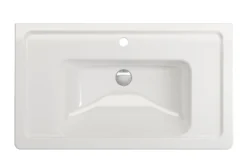 BOCCHI Taormina 34" Rectangle Wallmount Fireclay Bathroom Sink, White, Single Faucet Hole, 1008-001-0126