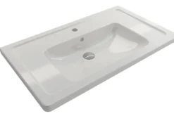 BOCCHI Taormina 34" Rectangle Wallmount Fireclay Bathroom Sink, White, Single Faucet Hole, 1008-001-0126