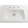 BOCCHI Taormina 26" Rectangle Wallmount Fireclay Bathroom Sink, White, 3 Faucet Hole, 1007-001-0127