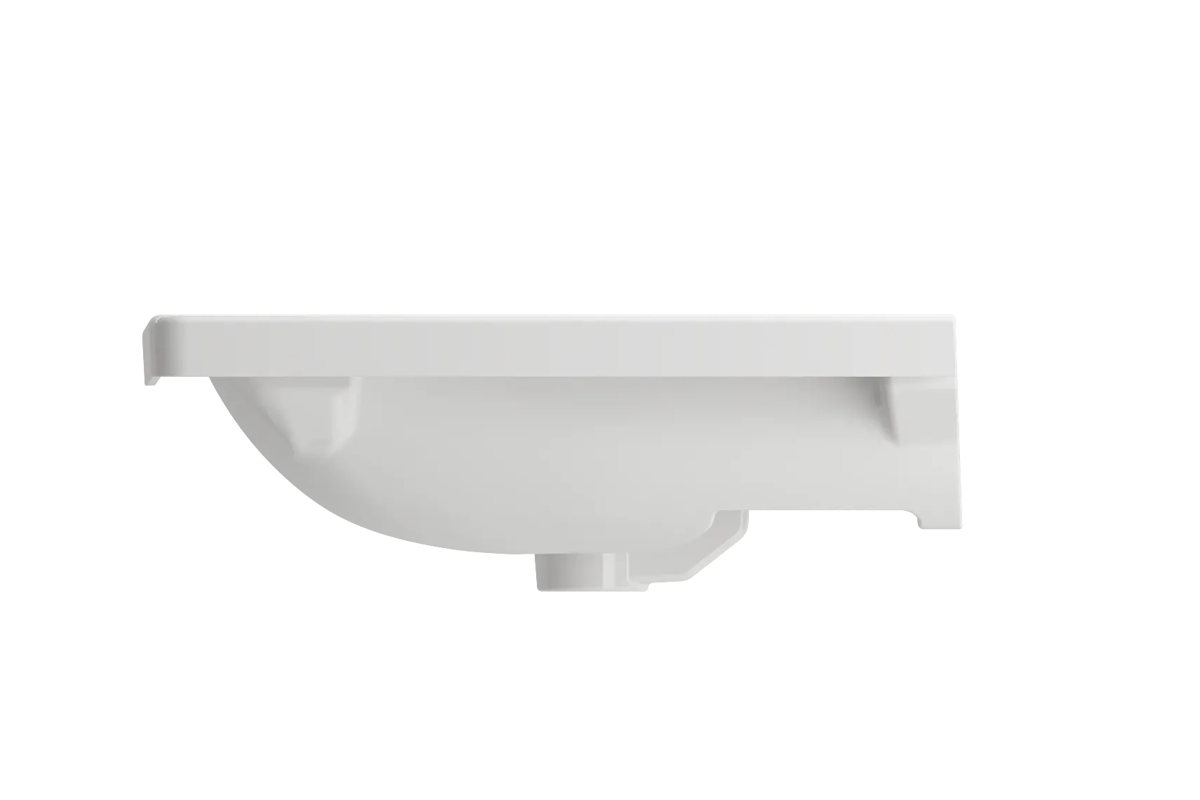 BOCCHI Taormina 26" Rectangle Wallmount Fireclay Bathroom Sink, White, 3 Faucet Hole, 1007-001-0127