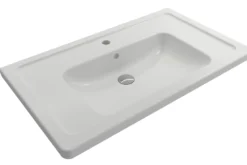 BOCCHI Taormina 34" Rectangle Wallmount Fireclay Bathroom Sink, Matte White, Single Faucet Hole, 1008-002-0126