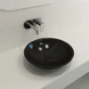 BOCCHI Venezia 16" Round Vessel Fireclay Bathroom Sink, Matte Black, 1120-004-0125