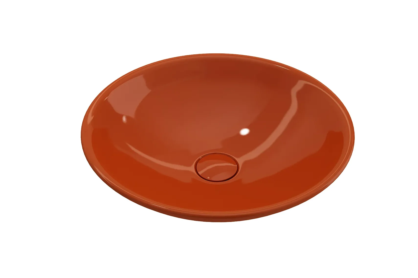 BOCCHI Venezia 16" Round Vessel Fireclay Bathroom Sink, Orange, 1120-012-0125