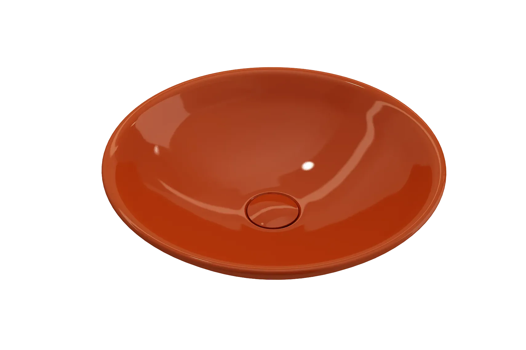 BOCCHI Venezia 16" Round Vessel Fireclay Bathroom Sink, Orange, 1120-012-0125