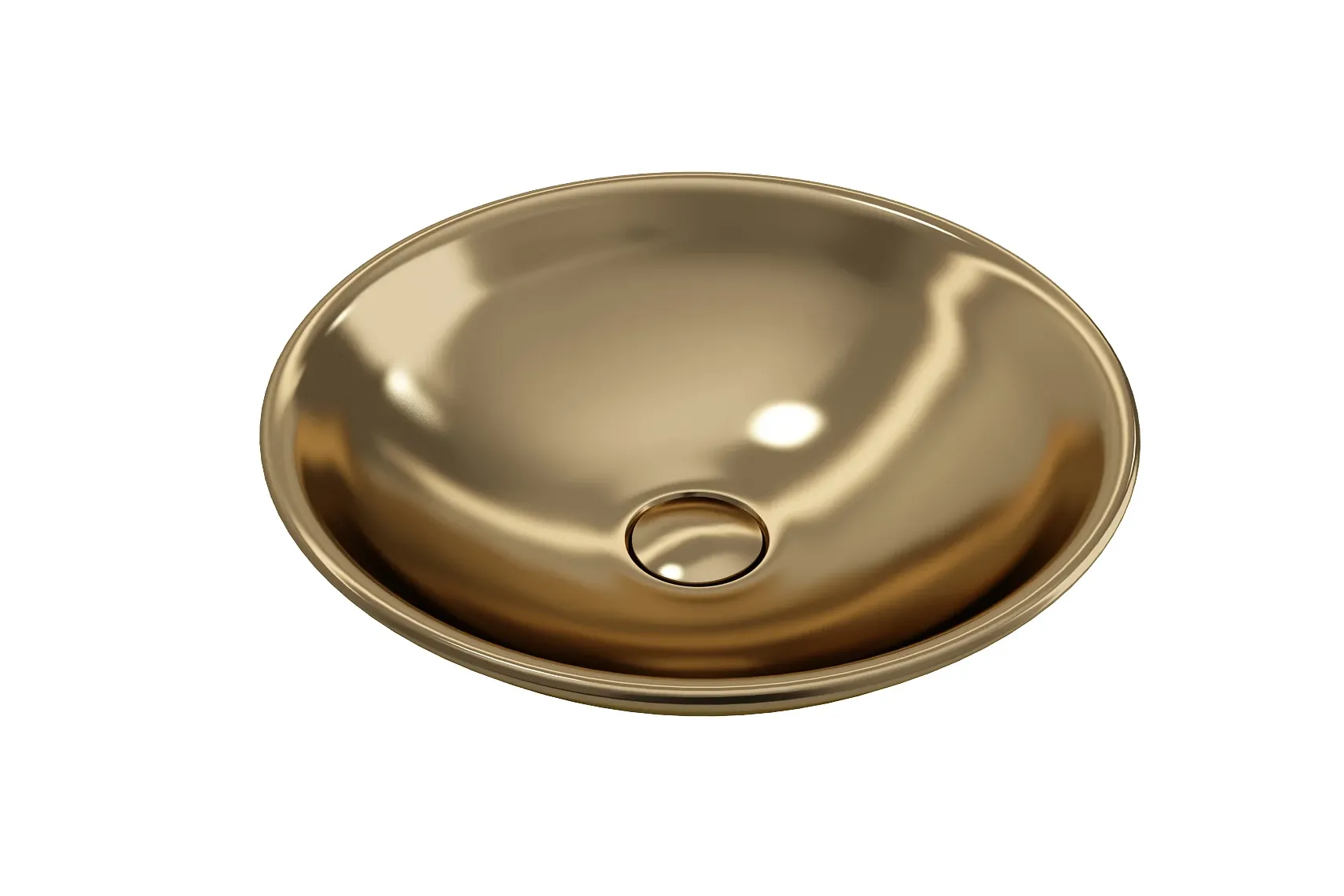 BOCCHI Venezia 16" Round Vessel Fireclay Bathroom Sink, Matte Gold, 1120-403-0125