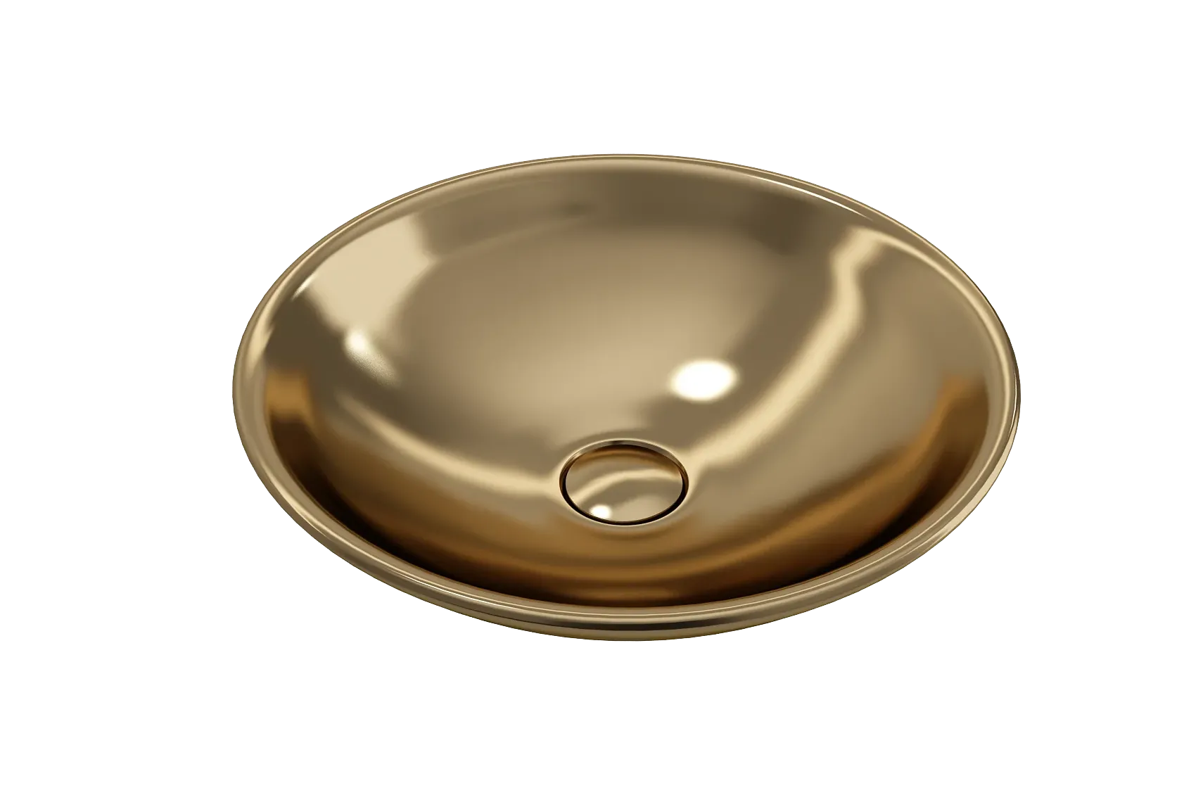 BOCCHI Venezia 16" Round Vessel Fireclay Bathroom Sink, Matte Gold, 1120-403-0125