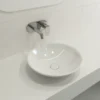 BOCCHI Venezia 16" Round Vessel Fireclay Bathroom Sink, White, 1120-001-0125