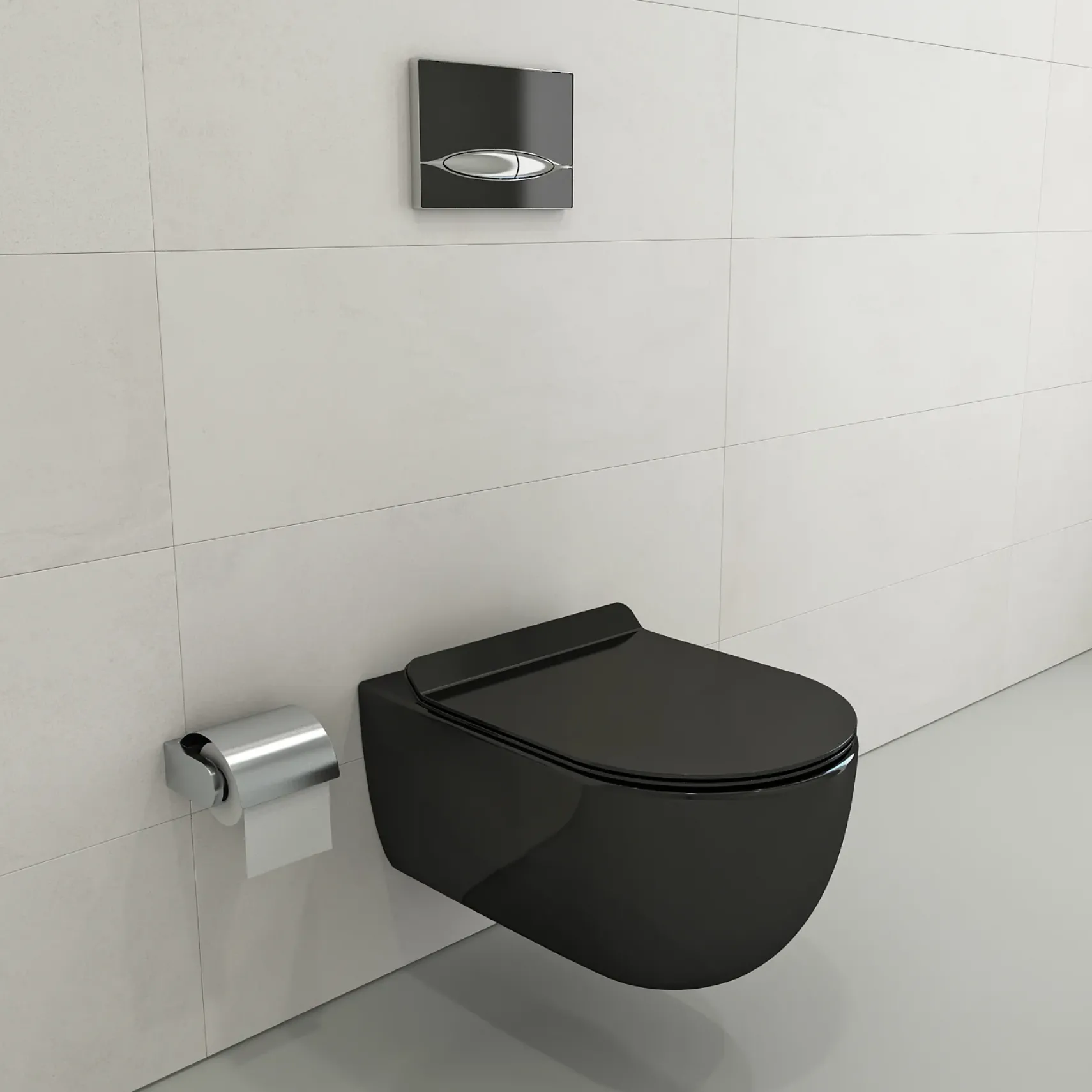 BOCCHI Vettore Wall-Hung Toilet Bowl in Black, 1416-005-0129