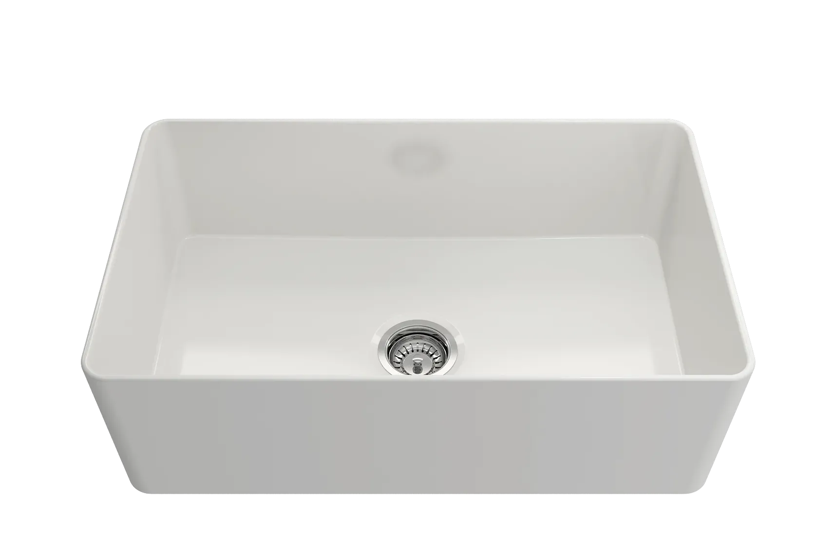 BOCCHI Aderci Ultra-Slim 30" Fireclay Farmhouse Sink, White, 1481-001-0120