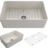 BOCCHI Aderci Ultra-Slim 30" Fireclay Farmhouse Sink, Biscuit, 1481-014-0120
