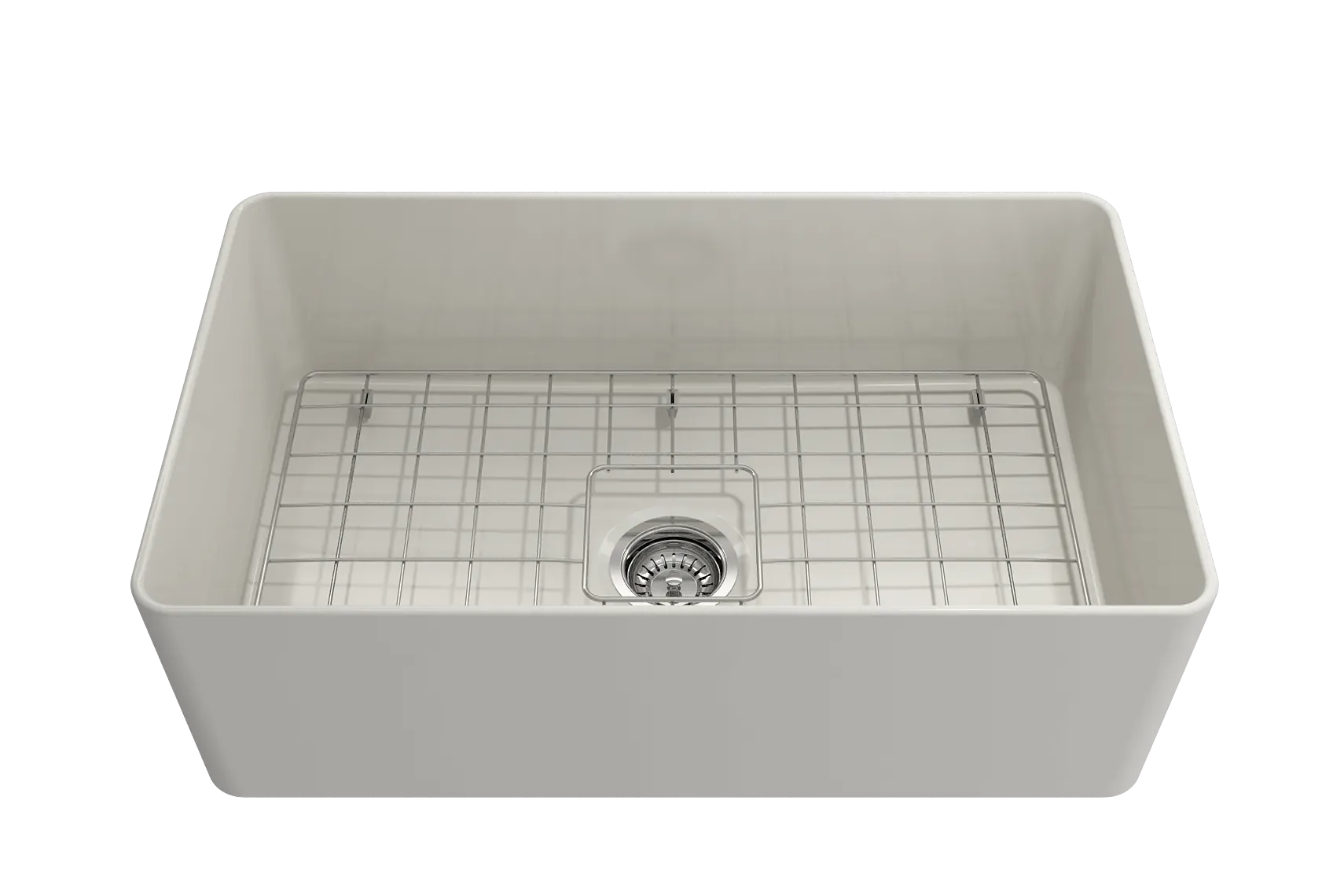 BOCCHI Aderci Ultra-Slim 30" Fireclay Farmhouse Sink, Biscuit, 1481-014-0120