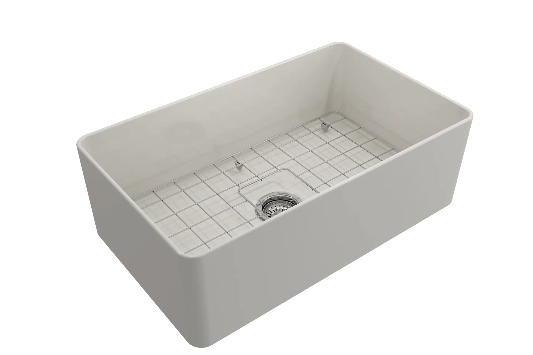 BOCCHI Aderci Ultra-Slim 30" Fireclay Farmhouse Sink, Biscuit, 1481-014-0120
