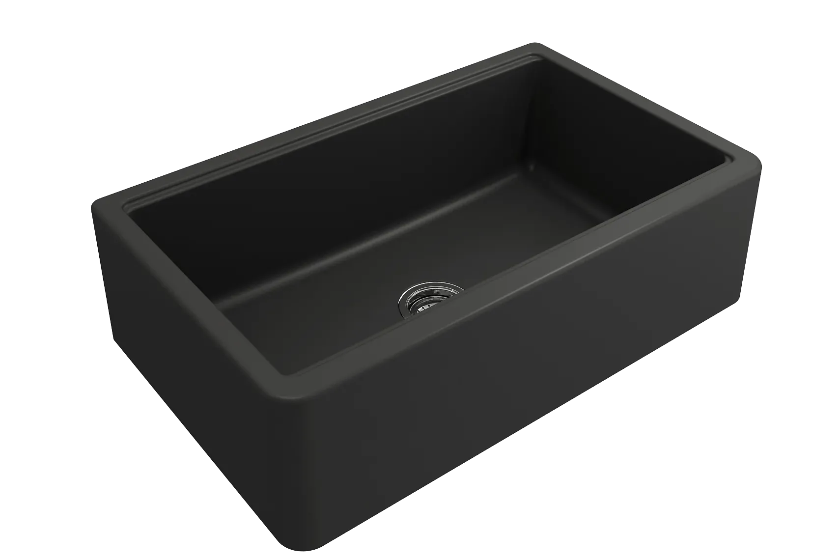 BOCCHI Arona 33" Composite Granite Workstation Farmhouse Sink with Accessories, Matte Black, 1600-504-0120