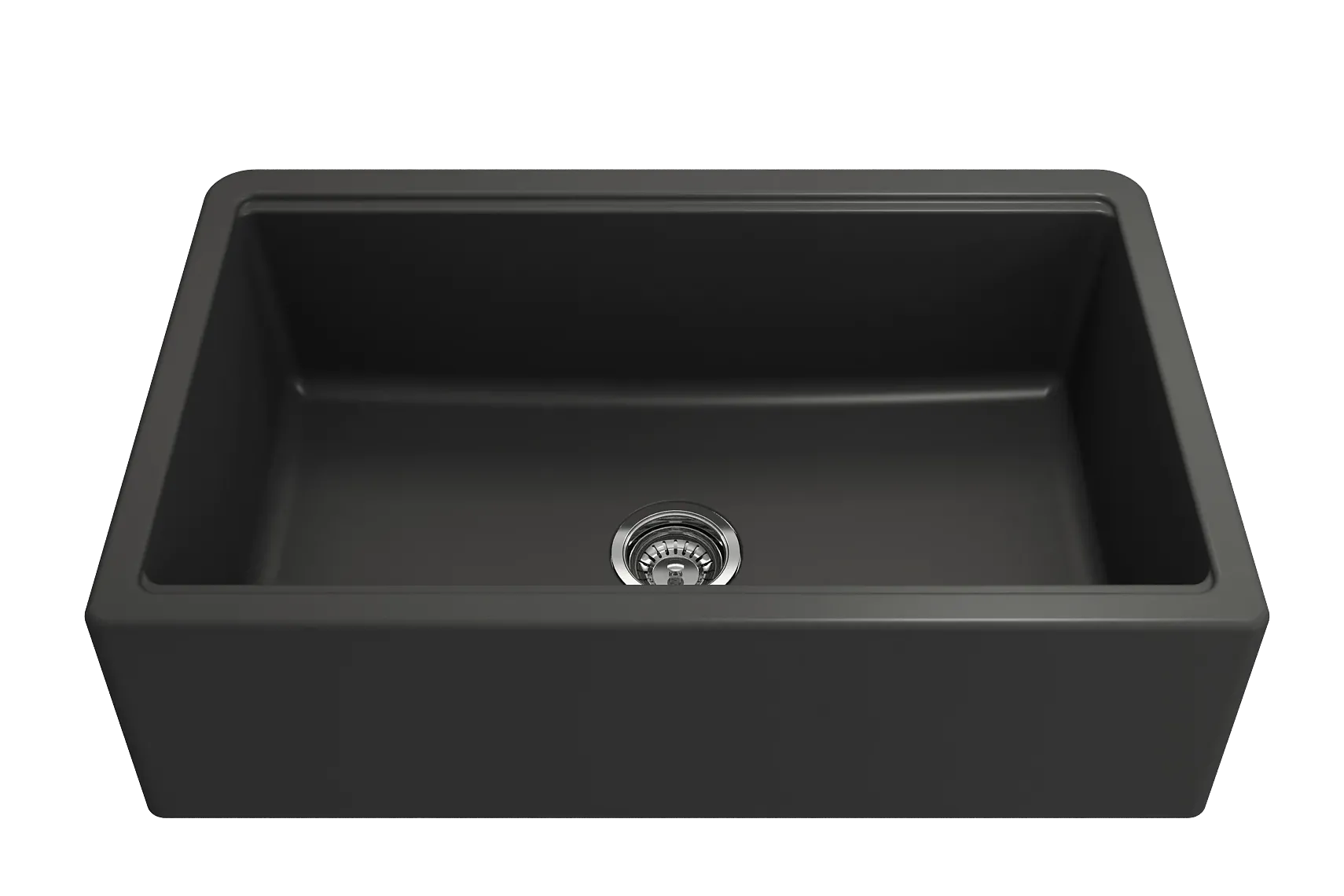BOCCHI Arona 33" Composite Granite Workstation Farmhouse Sink with Accessories, Matte Black, 1600-504-0120