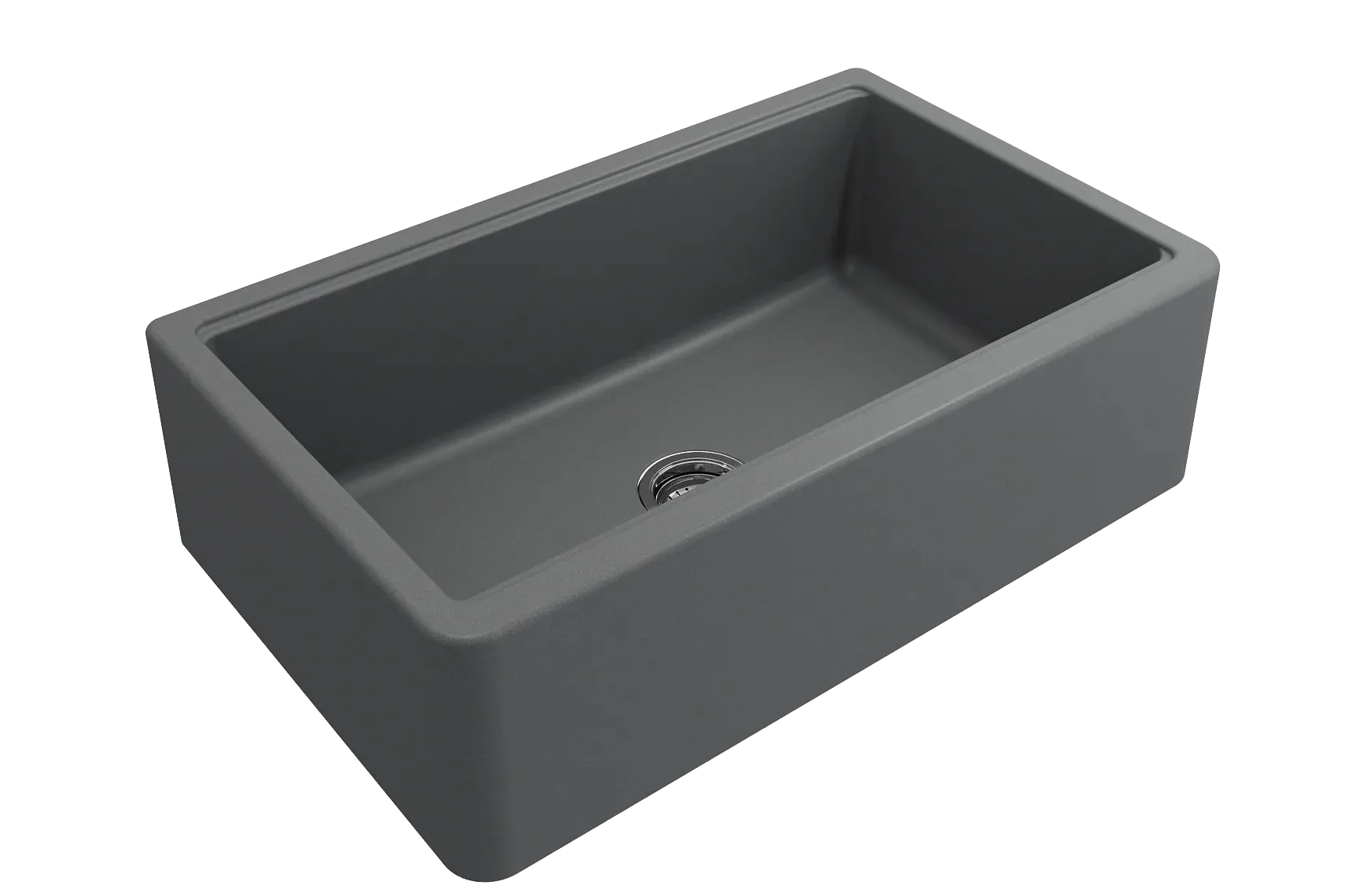 BOCCHI Arona 33" Composite Granite Workstation Farmhouse Sink with Accessories, Concrete Gray, 1600-506-0120