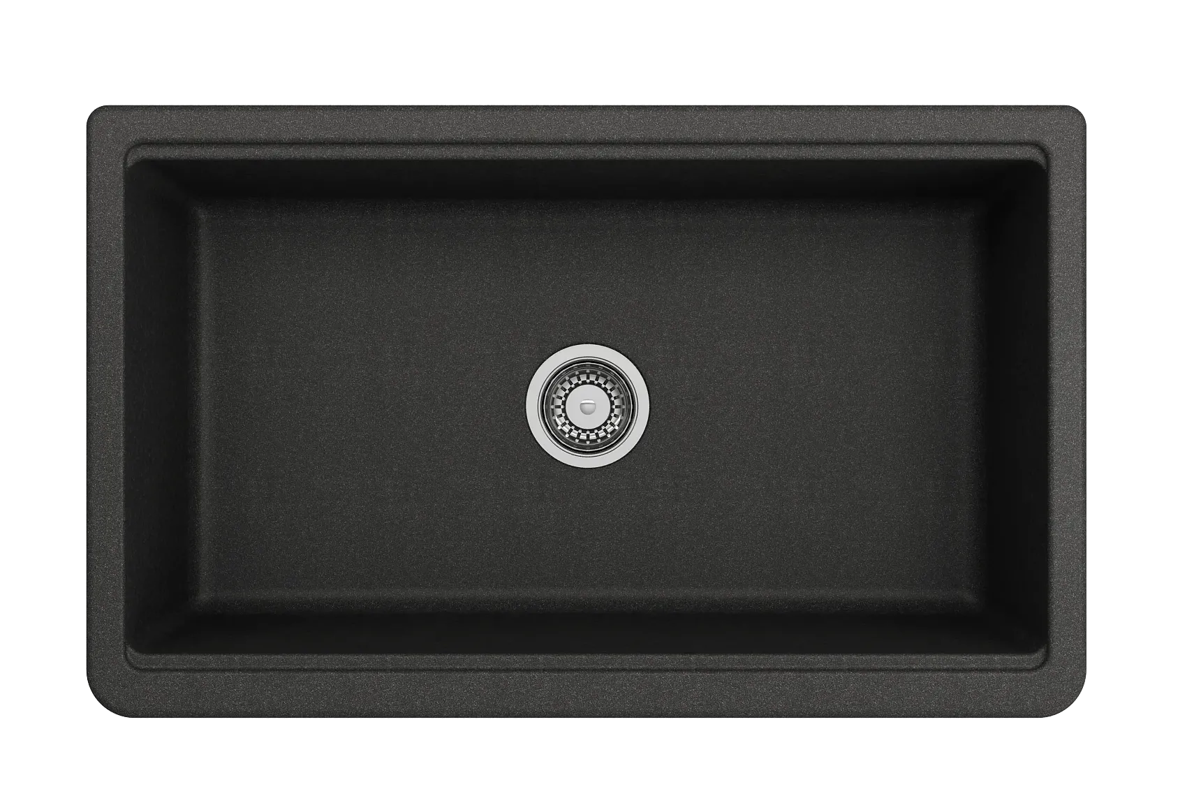 BOCCHI Arona 33" Granite Workstation Farmhouse Sink Kit with Faucet and Accessories, Metallic Black (sink) / Stainless Steel (faucet), 1600-505-2020SS