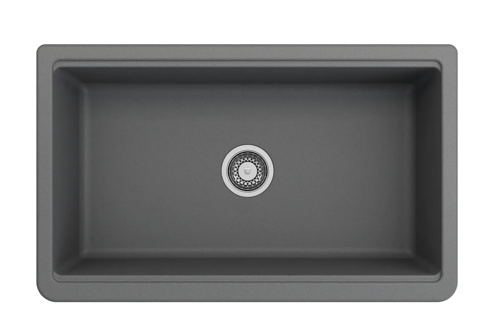 BOCCHI Arona 33" Granite Workstation Farmhouse Sink Kit with Faucet and Accessories, Concrete Gray (sink) / Stainless Steel (faucet), 1600-506-2020SS