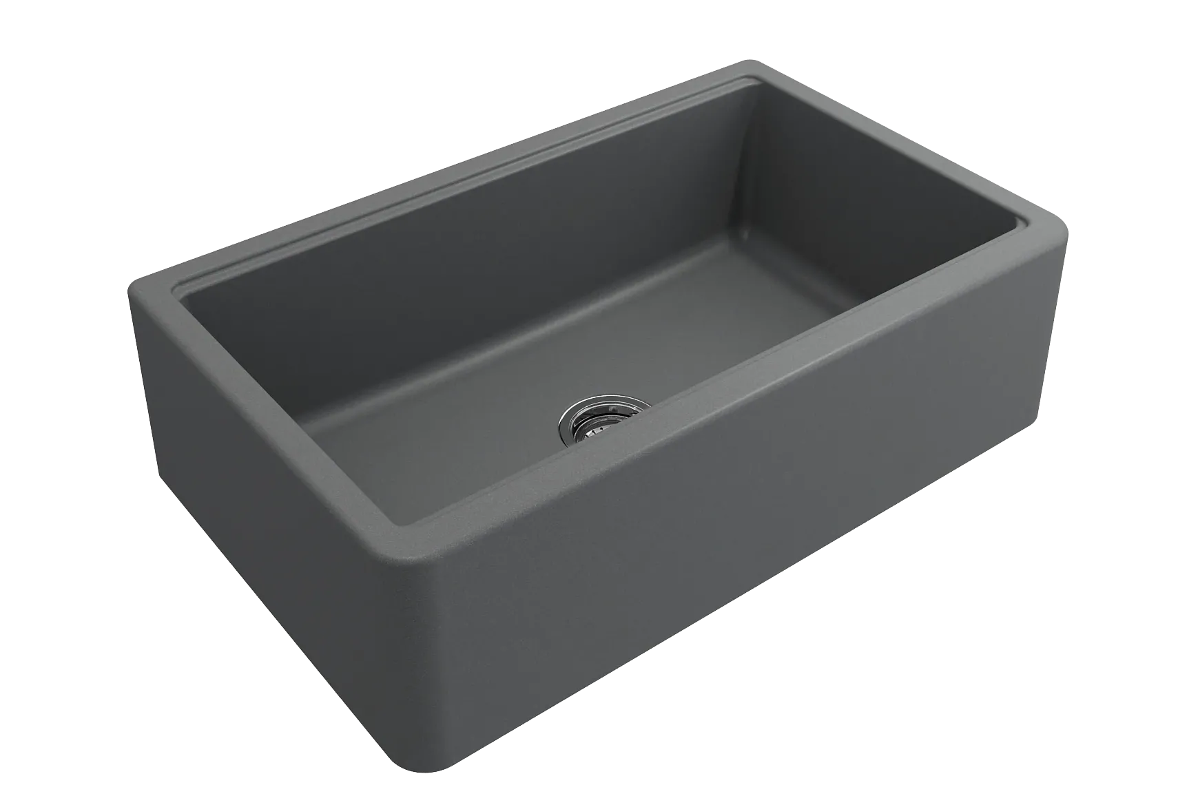 BOCCHI Arona 33" Granite Workstation Farmhouse Sink Kit with Faucet and Accessories, Concrete Gray (sink) / Stainless Steel (faucet), 1600-506-2020SS