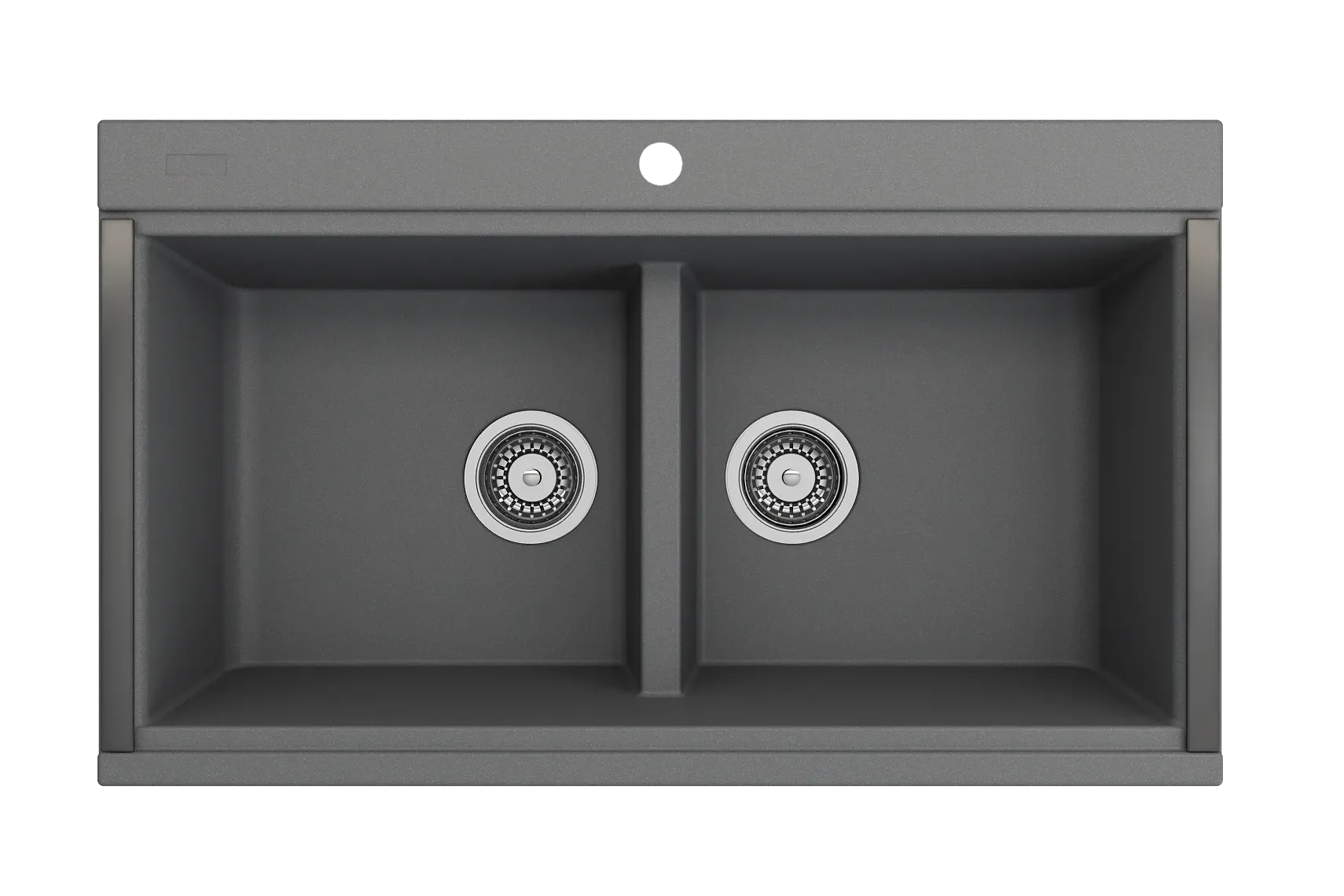 BOCCHI Baveno Lux 34" Undermount Granite Workstation Kitchen Sink Kit with Accessories, 50/50 Double Bowl, Concrete Gray, 1618-506-0126