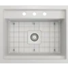 BOCCHI Baveno Uno 27" Dual Mount Fireclay Workstation Kitchen Sink Kit with Accessories, Matte White, 1633-002-0127