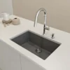 BOCCHI Campino Uno 27" Dual Mount Granite Kitchen Sink Kit, Concrete Gray, 1634-506-0126