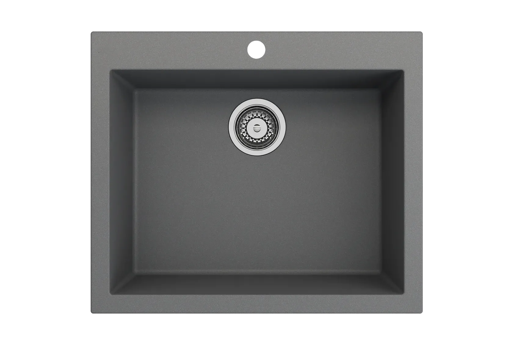 BOCCHI Campino Uno 24" Dual Mount Composite Granite Kitchen Sink, Concrete Gray, 1606-506-0126
