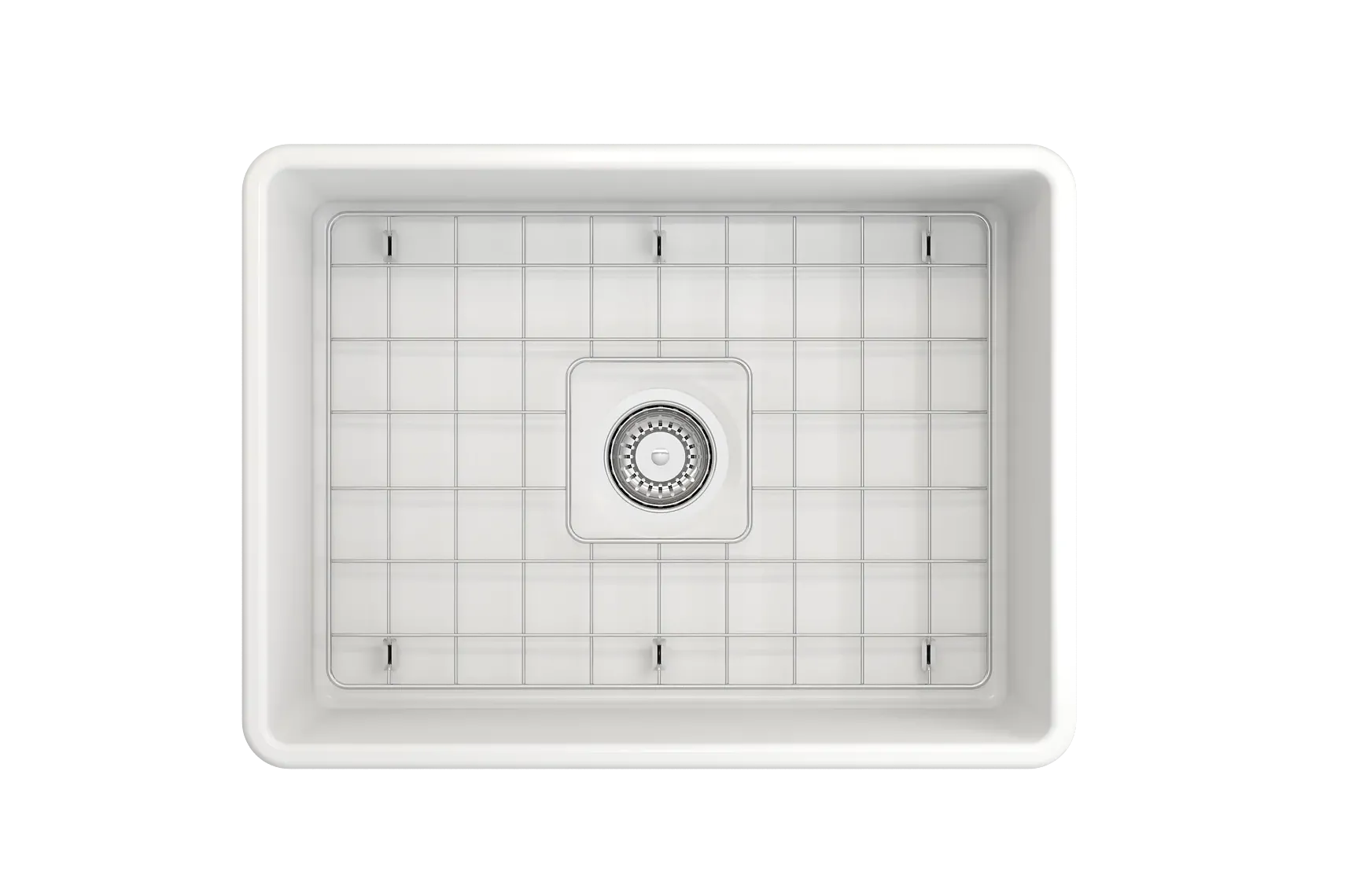 BOCCHI Classico 24" Fireclay Farmhouse Apron Single Bowl Kitchen Sink, Matte White, 1137-002-0120