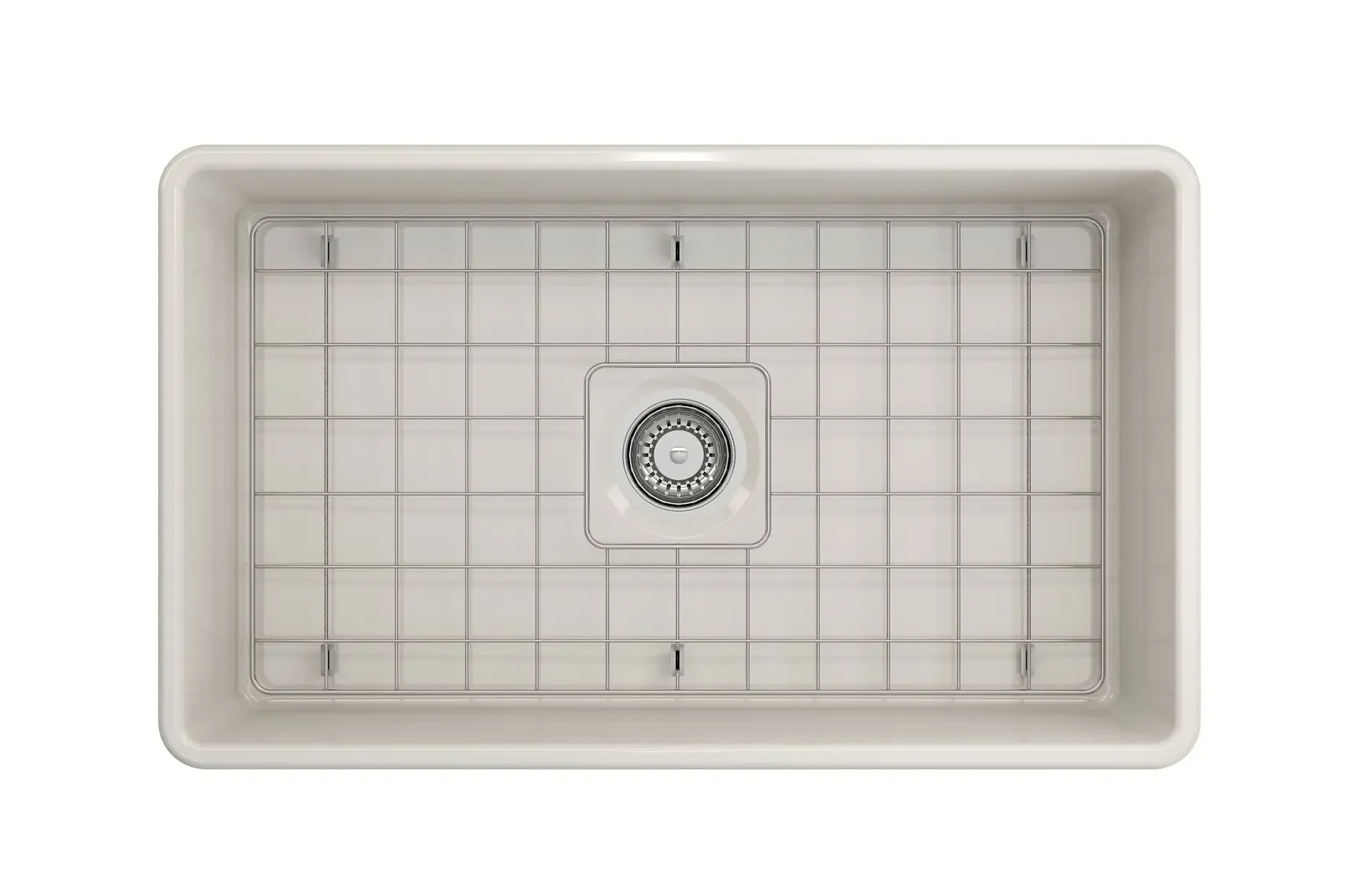 BOCCHI Classico 30" Fireclay Farmhouse Apron Single Bowl Kitchen Sink, Biscuit, 1138-014-0120