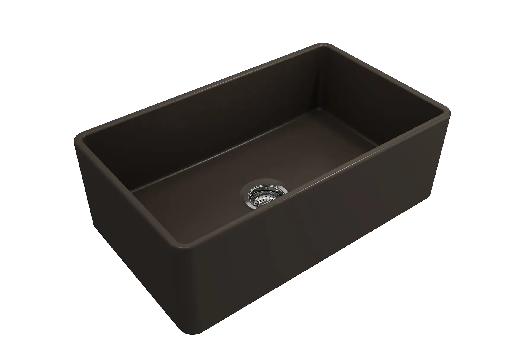 BOCCHI Classico 30" Fireclay Farmhouse Apron Single Bowl Kitchen Sink, Matte Brown, 1138-025-0120
