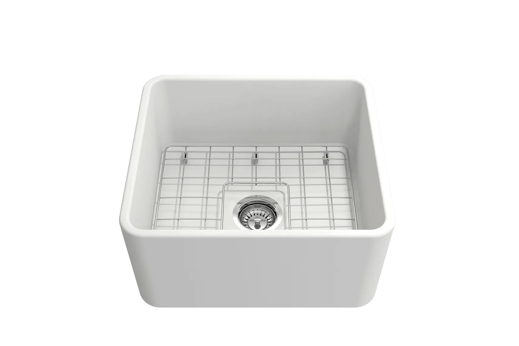 BOCCHI Classico 20" Fireclay Farmhouse Apron Single Bowl Kitchen Sink, Matte White, 1136-002-0120