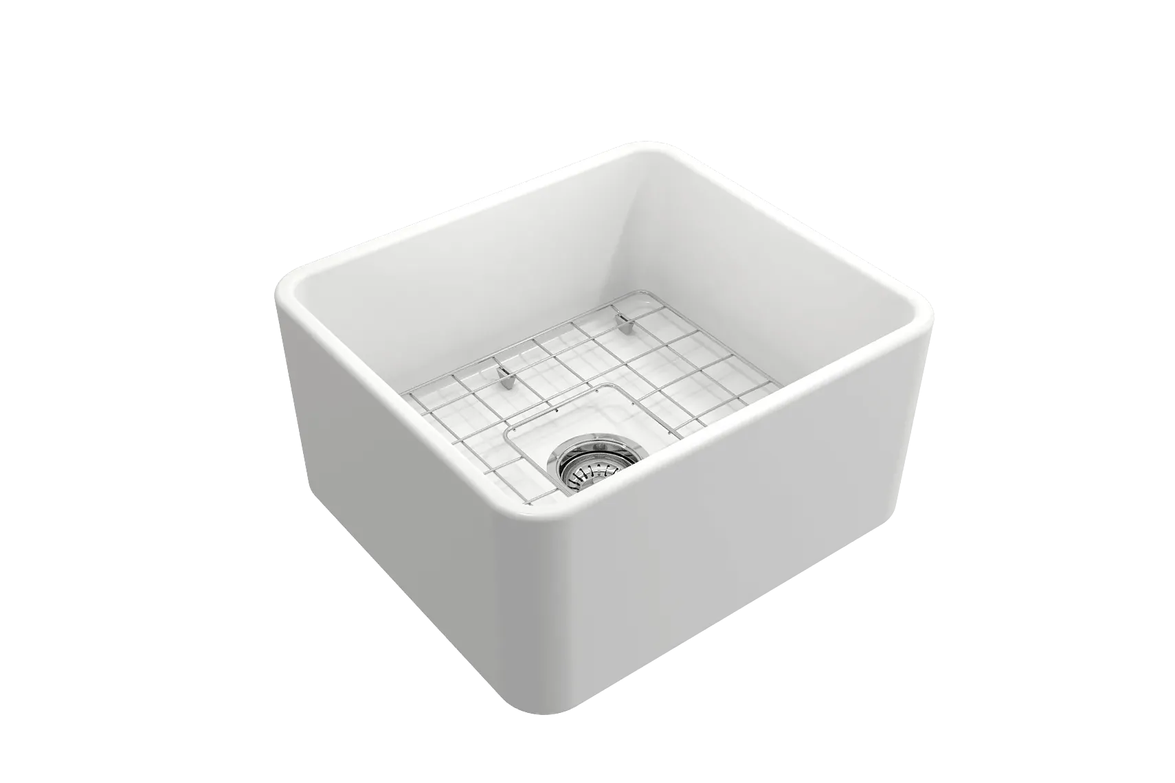 BOCCHI Classico 20" Fireclay Farmhouse Apron Single Bowl Kitchen Sink, Matte White, 1136-002-0120