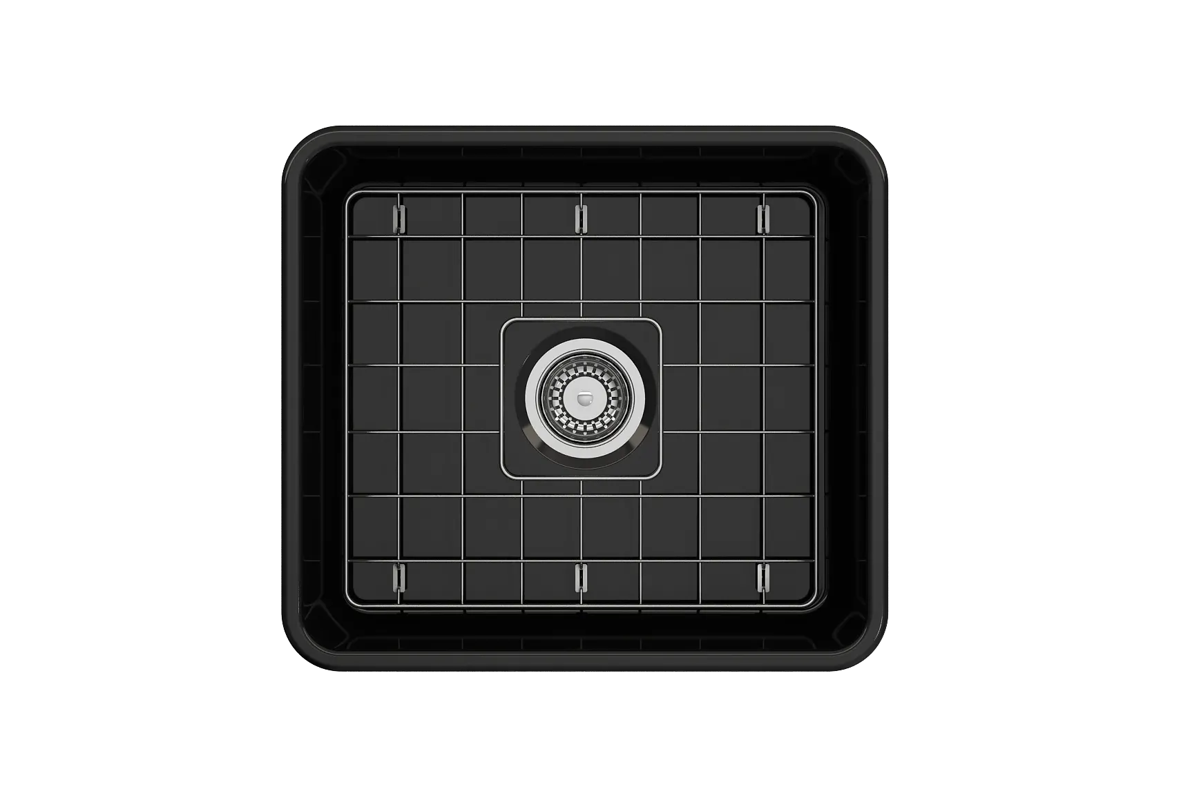 BOCCHI Classico 20" Fireclay Farmhouse Apron Single Bowl Kitchen Sink, Black, 1136-005-0120