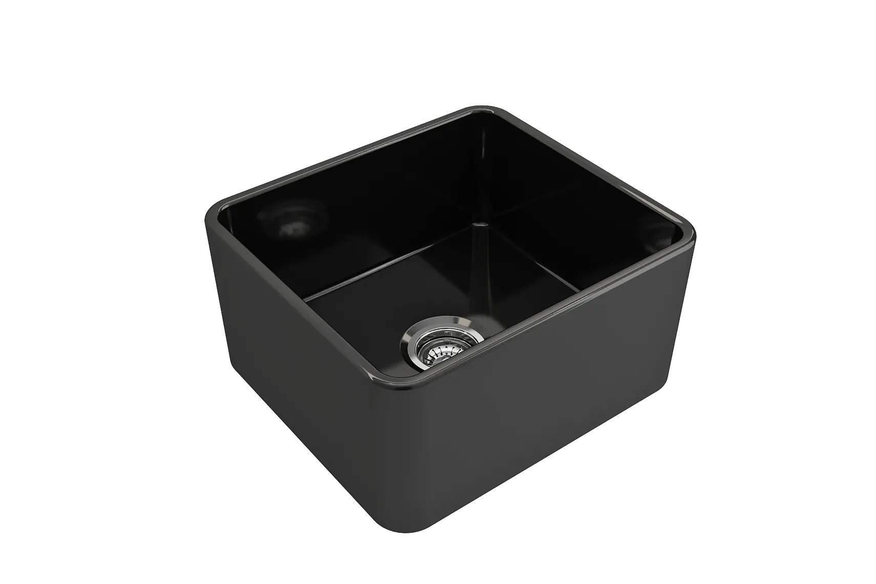 BOCCHI Classico 20" Fireclay Farmhouse Apron Single Bowl Kitchen Sink, Black, 1136-005-0120
