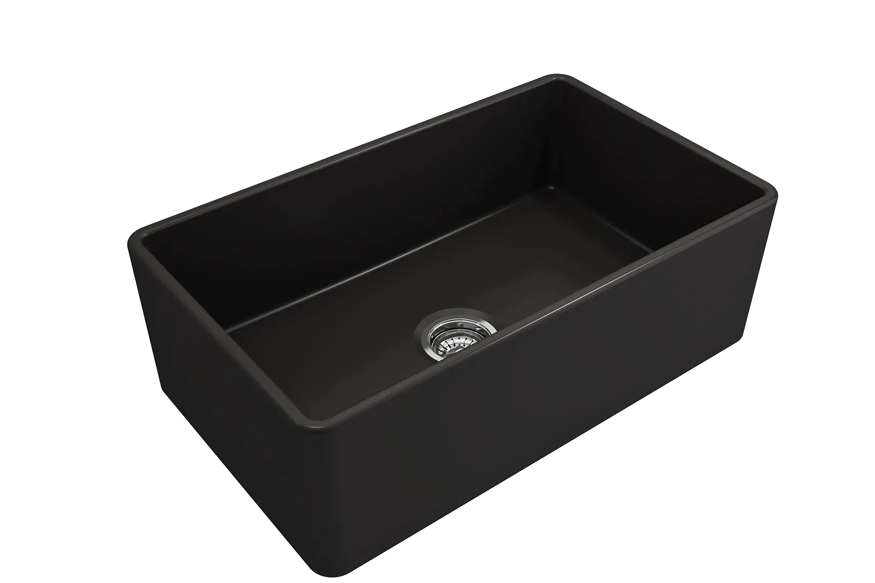 BOCCHI Classico 30" Fireclay Farmhouse Apron Single Bowl Kitchen Sink, Matte Black, 1138-004-0120
