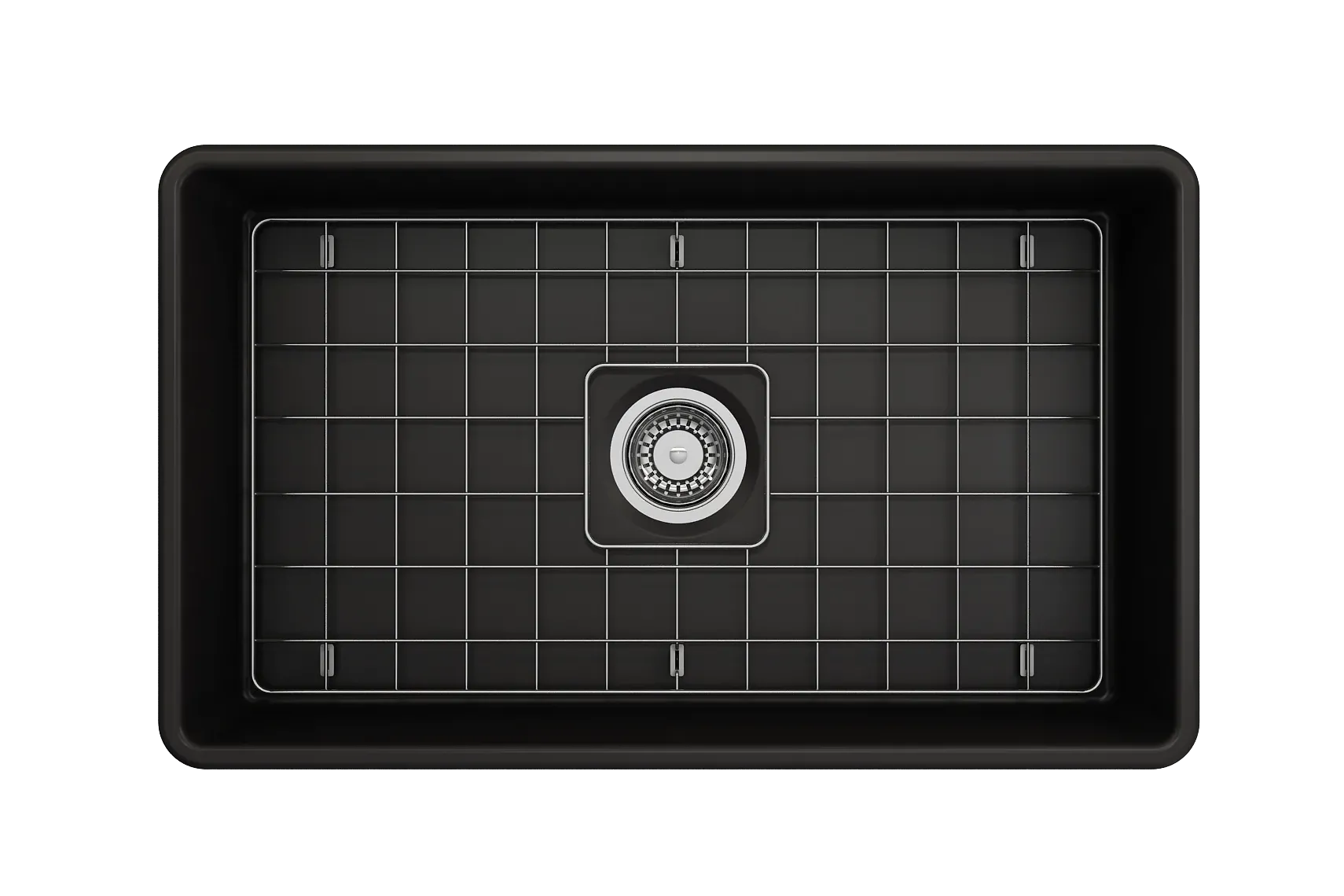 BOCCHI Classico 30" Fireclay Farmhouse Apron Single Bowl Kitchen Sink, Matte Black, 1138-004-0120